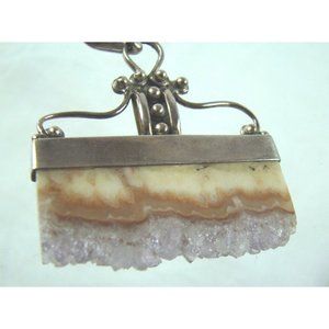 Natural AMETHYST Sterling Silver .925 Necklace Pendant 16.9 grams
